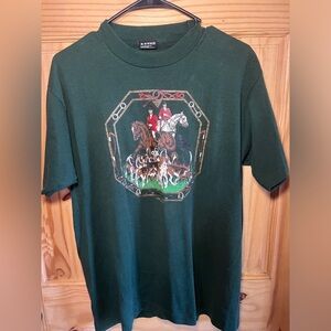 Vintage Fruit Of Loom Shirt/hunting Horse Beagles Size L Single Stitch